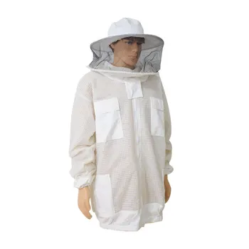 Куртка для пчеловодства Профессиональный костюм для защиты от пчел, 3-слойная воздухопроницаемая защитная одежда, куртка для пчел со съемной вентилируемой шляпой