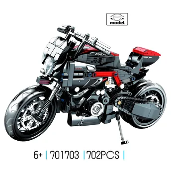 Техническая Имитация В масштабе Ducatis Diavel Италия Мотоцикл Moc Строительный блок Модель двигателя Кирпичи Коллекция игрушек для мальчиков Подарки