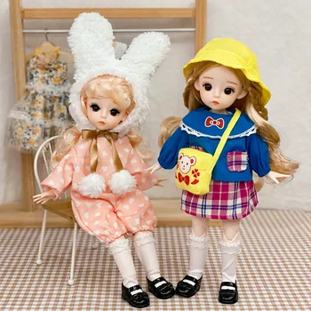 Кукла BJD 30 см, 3D, настоящие глаза, 21 Подвижный сустав, 17 наряжаний, 1/6 Милая кукла, изысканный костюм принцессы, игрушка для девочек, Модный подарок на одевание