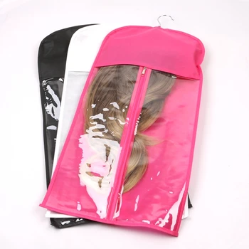 10 комплектов Розовых, черных, белых Париков для наращивания волос, Сумка для хранения с вешалкой, сумка для упаковки волос, подставка для хранения париков для пыли из ПВХ