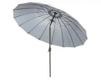 10-футовый открытый зонт для патио с 16 ребрами жесткости из стекловолокна, Алюминиевый наклон для патио с рукояткой, Открытый двор, сад-Светло-голубой