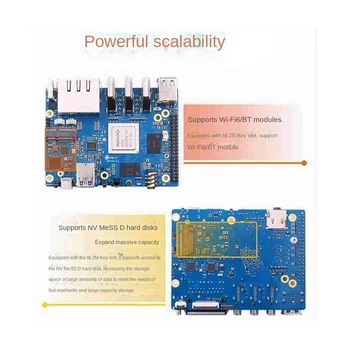 Для Orange Pi 5 Plus 16 ГБ оперативной памяти RK3588 Восьмиядерный 64-Разрядный Поддерживает 8K Видео 2,5 G Модуль WiFi6 BT с аксессуарами EU Plug